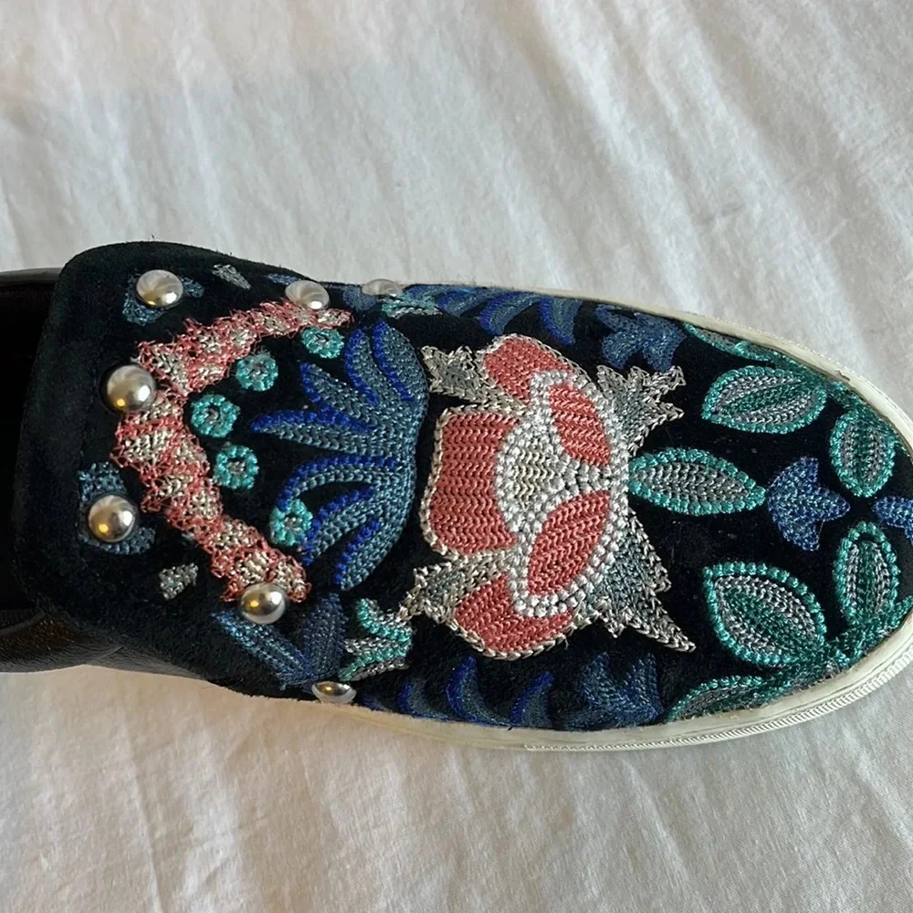 Rebecca Minkoff ‘Noelle’ Embellished Embroidered Slip on Platform Sneaker